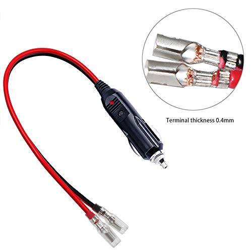 [2 Pack] 12V 12Volt Replacement Cigarette Lighter Male Plug With Leads - Car Adapter Dc Battery Charger Kit Connectors Cigar Plu