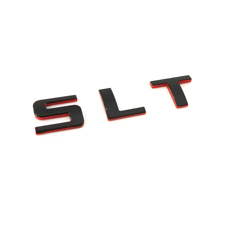 Yoaoo 2X Oem Slt Emblem Both Sides Nameplate Slt Badges 3D Logo Replacement For Sierra Silverado 1500 Black Red Redline