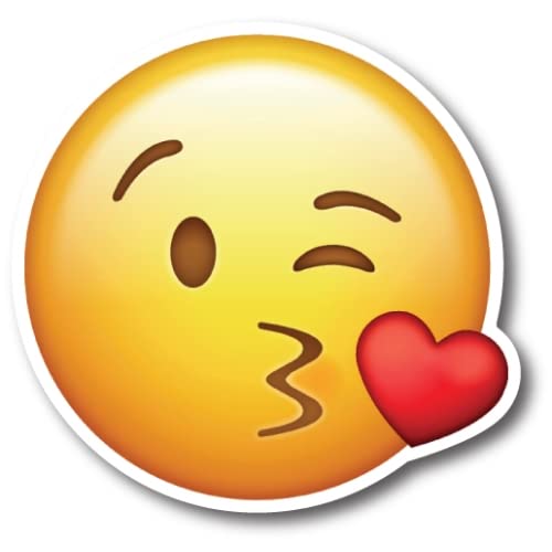 Magnet Me Up Heart Kissy Face Emoticon Car Magnet Decal, 5 Inch, Cute Self-Expression Decorative Magnet For Car, Truck, Suv, Or