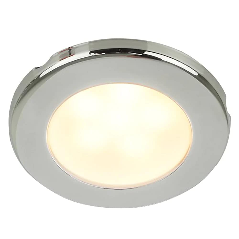 Hella Marine Euroled 75 3'' Round Screw Mount Down Light - Warm White Led - Stainless Steel Rim - 24V
