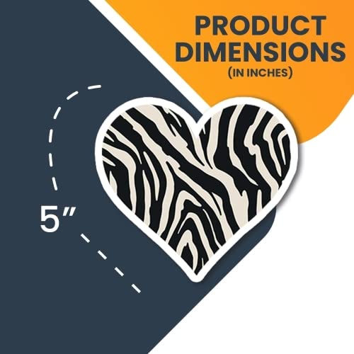 Magnet Me Up Zebra Print Heart Magnet Decal, 5 Inches, Heavy Duty Automotive Magnet For Car Truck Suv Or Any Other Magnetic Surf