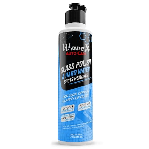 Wavex Glass Polish & Hard Water Stain Remover 350Ml | Car Polish For Windshield, Glass & Mirrors | Car Glass Polish, Works As A 