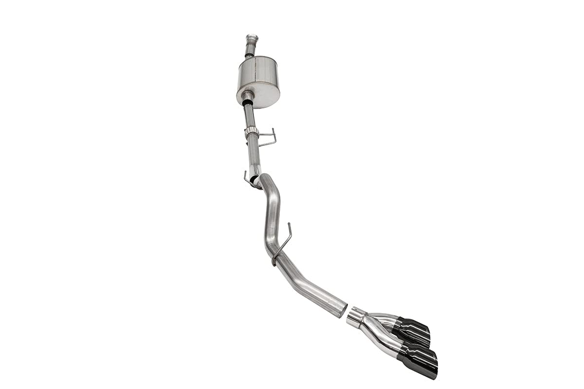 3.0 In Cat-Back (Multiple Options) 2021-22 Ford F-150 3.5T Ecoboost (145.4' Wb) Sport / Single Side / Black Pvd