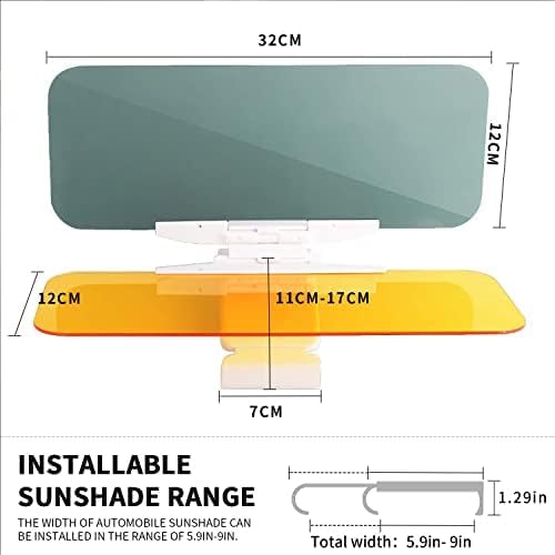 Car Sun Visor, 2 In 1 Universal Day And Night Anti-Glare Visor Sun Visor Extender, Visor Blocker, Night Vision Anti-Dazzle Winds