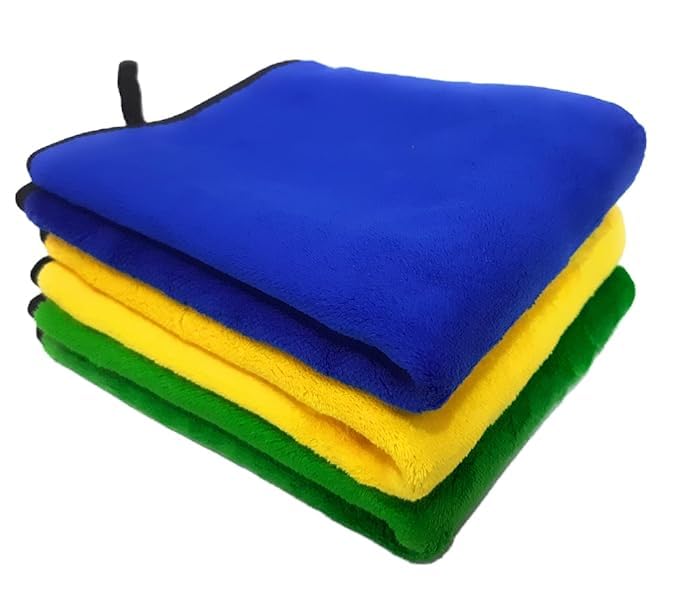 QNJL Microfiber Cloth for Car Cleaning and Detailing Microfiber Towel Car & Bike Soft Car Wash Cloth, 500 GSM Double Sided (Siz