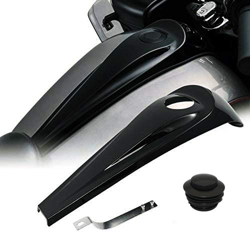 Wowtk Smooth Dash Console With Pop Up Gas Cap Fits For Harley Touring Electra Glide Flht Road Glide Fltrx Street Glide Flhx 2008-2022,Black