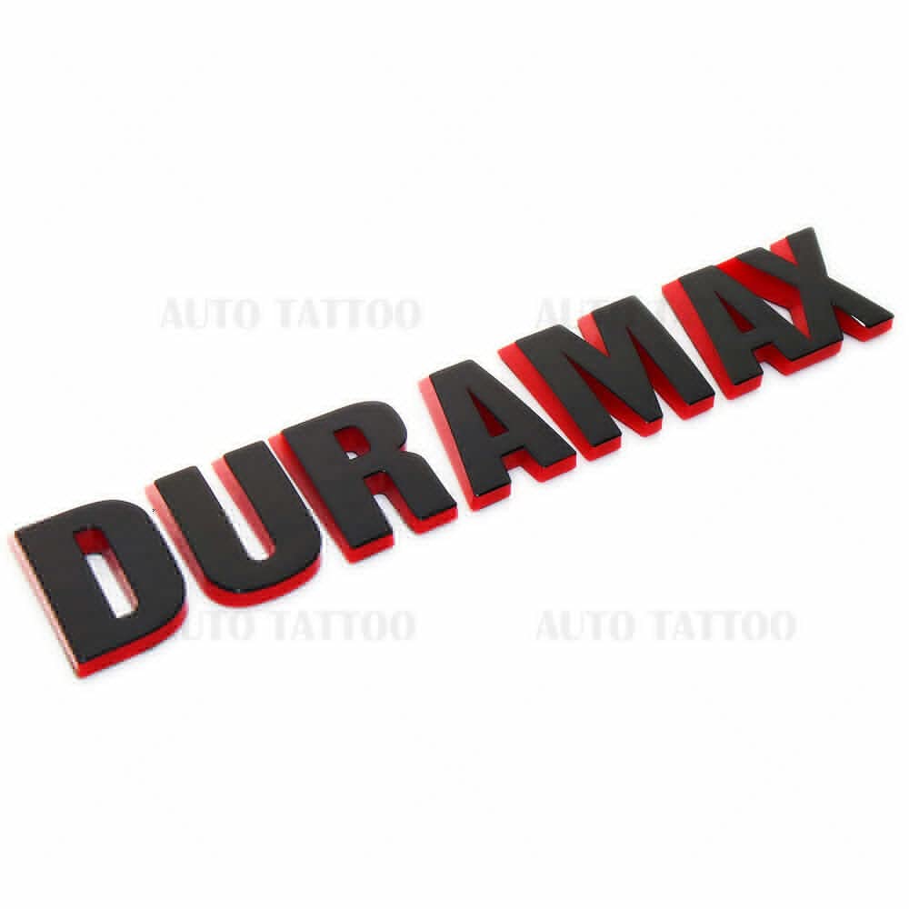 Aimoll 2Pc Silverado Duramax Emblem Badge Replacement - Black Red Line, ABS Material, Model Aimoll-22-350 for 1500 2500 3500