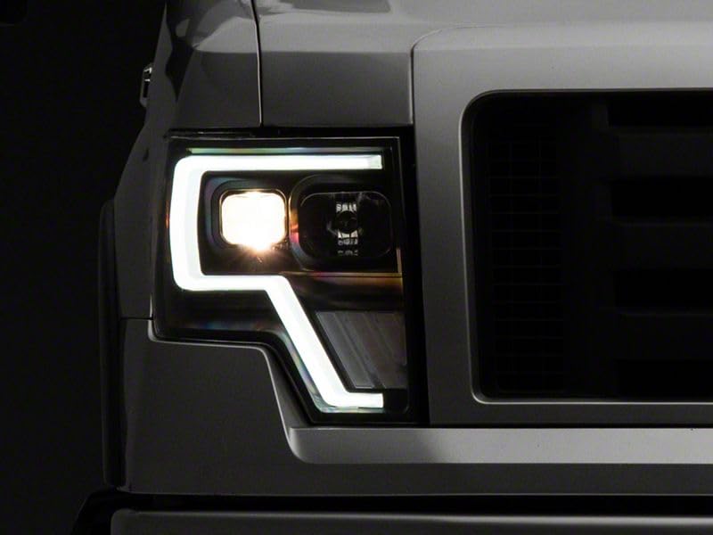 Raxiom G4 Projector Headlights; Black Housing; Clear Lens Compatible With 09-14 F-150 W/Factory Halogen Headlights