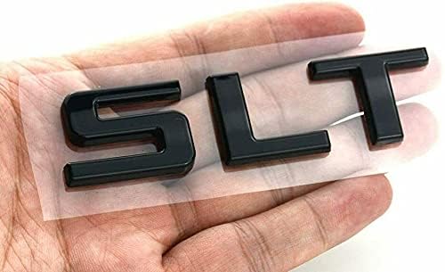 Aimoll SLT Emblem Replacement for GMC Sierra/Yukon 2014-2020, Gloss Black, Durable ABS Material