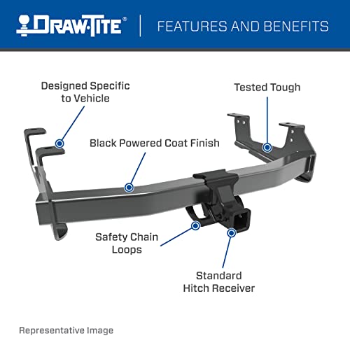 Draw-Tite 76599 Class 3 Trailer Hitch, 2 Inch Square Receiver, Compatible With 2018-2023 Hyundai Kona, 2019-2023 Hyundai Kona Electric, 2022-2023 Hyundai Kona N.
