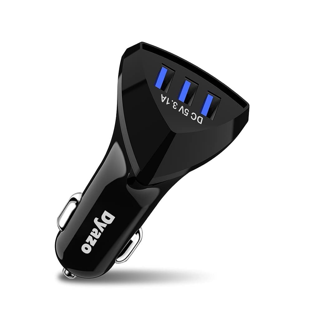 Dyazo 12 W 3 Port USB Car Charger Adapter with Smart ic Compatible for Oppo, Vivo, Redmi,iPhone, Samsung and All Other Smart Mob