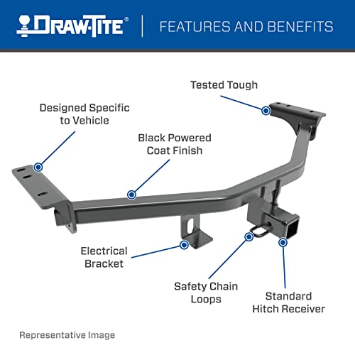 Draw-Tite 76603 Class 3 Trailer Hitch, 2 Inch Square Receiver, Compatible With 2020-2025 Mazda Cx-30.