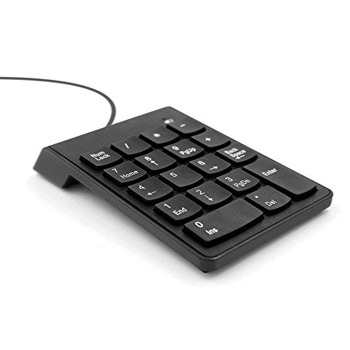 Spin Cart Usb Numeric Keypad Portable Slim Mini Number Pad For Laptop Desktop Computer Pc, Full Size 18 Key, Big Print Letters 