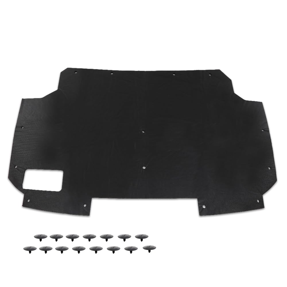 PIT66 Hood Insulation Pad W/ Clips Compatible with Ford F150 F250 F350 Bronco 1987-1991