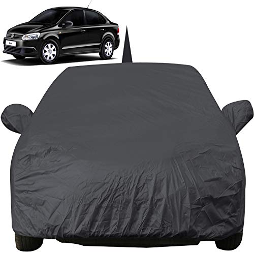 Autofact Car Body Cover For Volkswagen Vento With Mirror And Antenna Pocket (Light Weight, Triple Stitched, Heavy Buckle, Bottom