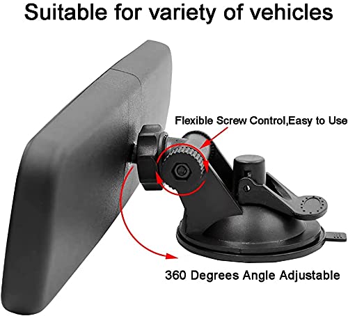 Anti-Glare Rear View Mirror,Lecamebor Blue Hd Universal Car Interior Rear View Mirror With Adjustable Suction Cup (360 Adjustabl