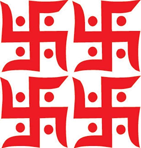 Fusion Graphix Swastik Car Hood Bumper Window Sticker Red 001 4Pcs