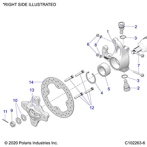 Polaris ATV Left Knuckle Assembly Kit, OEM Part 2204254, Genuine, Qty 1