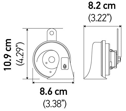 Hella 012010881 Black 12V Bx Trumpet Horn Kit (Bmw)