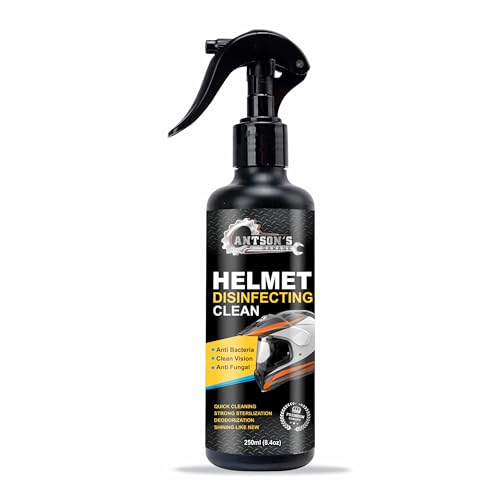 Antson Helmet Cleaner Spray 250 Ml, Helmet Interior Cleaner, AntiBacterial Spray For Helmet, Visor Cleaner, AntiBacterial Form