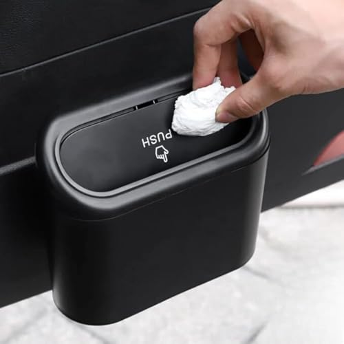 Leture Car Trash Can With Lid, Mini Vehicle Trash Bin Car Dustbin Garbage Organizer, Automotive Garbage Can Bin Trash Container