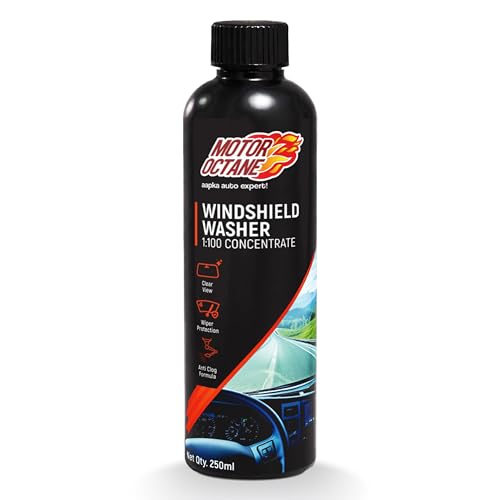 Motoroctane Windshield Washer Fluid Concentrate For Car| 250Ml (275G) | StreakFree Glass Cleaning | Removes Dust, Bugs & Road G