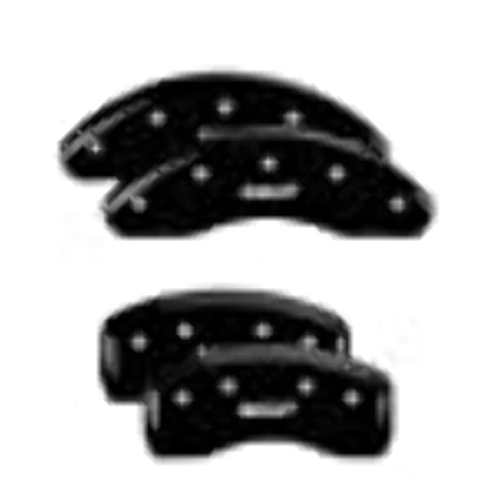 Mgp Caliper Covers 26222Smgpbk Mgp Black Powder Coat Finish, Silver Characters, Set Of 4
