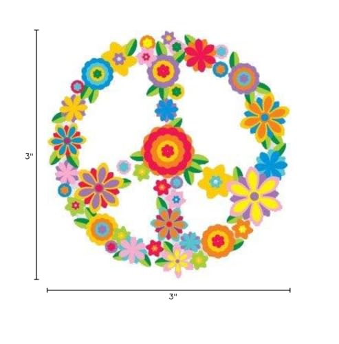 Peace Resource Project Flower Peace Sign - Peace / Anti-War Bumper Sticker / Decal (3 '' Circular)