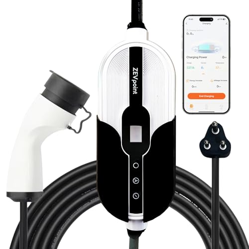 Zevpoint 3.6Kw Portable Ev Charger | Wall Bracket + Carry Bag | 16A, 6M Tpu Cable, Power Adjustment | Smart App, Wifi, Bt | Ip6