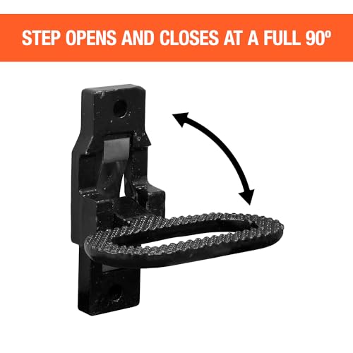 Buyers Products B2797BPC2 Black E Coat Folding Safety Step and Handle with Safety Storage, 2 Pack, Multi-Purpose Step and Grab H