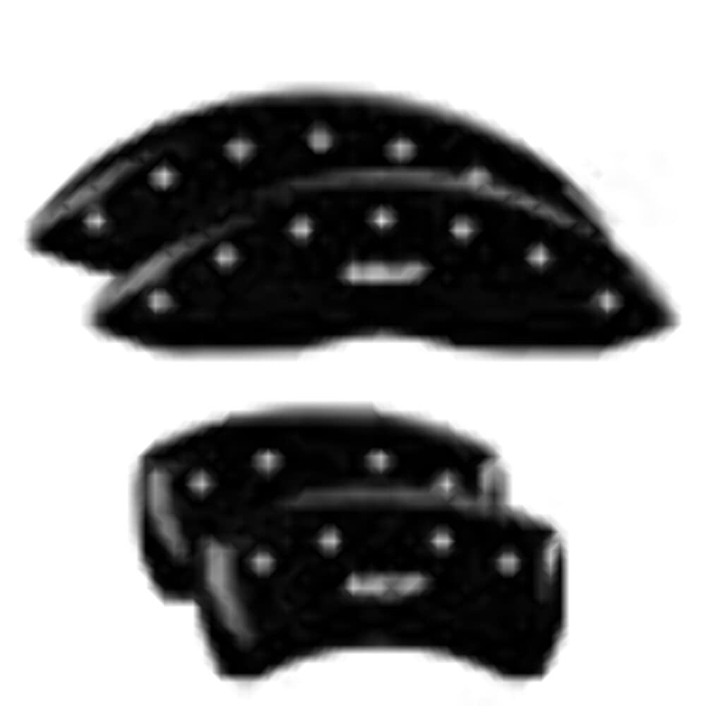 Mgp Caliper Covers 49014Smgpbk Mgp Black Powder Coat Finish, Silver Characters, Set Of 4