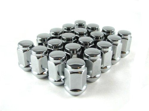 EZAccessory Chrome Lug Nuts Bulge Acorn 7/16 Thread Size (Pack of 20)
