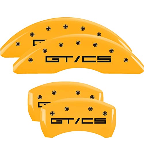 Mgp Caliper Covers 10201Sgtcyl Mustang Gt/Cs Yellow Powder Coat Finish, Black Characters, Set Of 4
