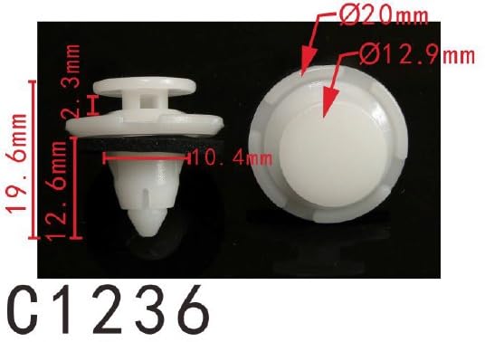 Autobahn88 Retainer Clip For Taillight License Plate Light, Compatible With Honda Acura (Oem: 91512Sjk003) (Pack Of 20)