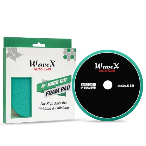Wavex 6Inch Hard Cut Foam Pad For Car | Low Profile 20Mm Design For Extreme Performance | HighDensity Foam For Aggressive Cutt