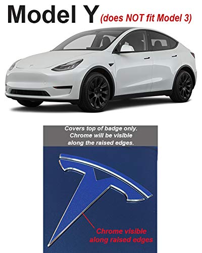 Custom Cut Graphics Logo Decal Wrap for Tesla Model Y, 4-pc Set, Gloss Gold, Vinyl