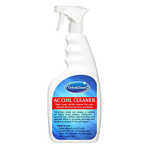 Tetraclean High Foam Ac Coil Cleaner | Air Conditioner Unscented Cleaner Liquid | Instant Ac Coil Cleaning Agent For Exterior Co