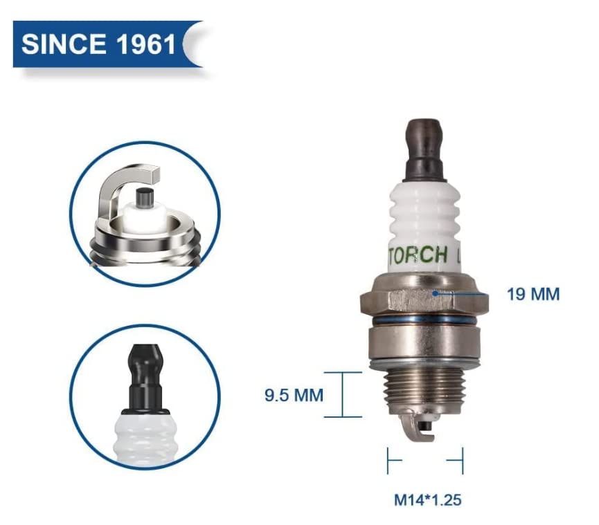 TORCH 2PK L8RTC Spark Plugs for NGK BPMR8Y, BPM8Y & Champion RCJ6Y, OEM Replacement for Kawasaki 920702115
