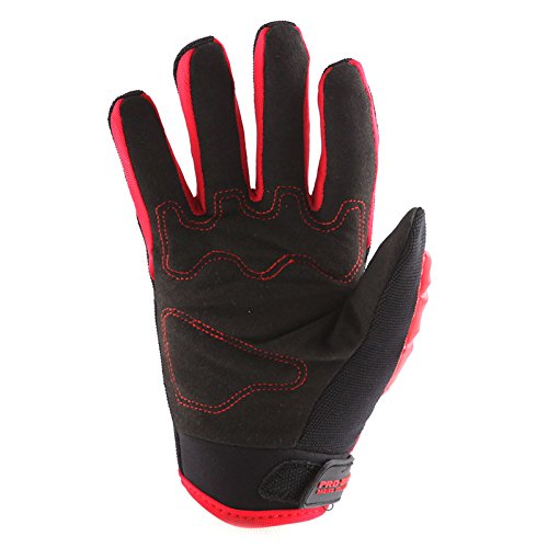 1STORM Youth Motocross Gloves, Red Textile/Mesh, Size L (Palm Width: 3.1 inch), for BMX, MX, ATV, Dirt Bike, Bicycle Riding