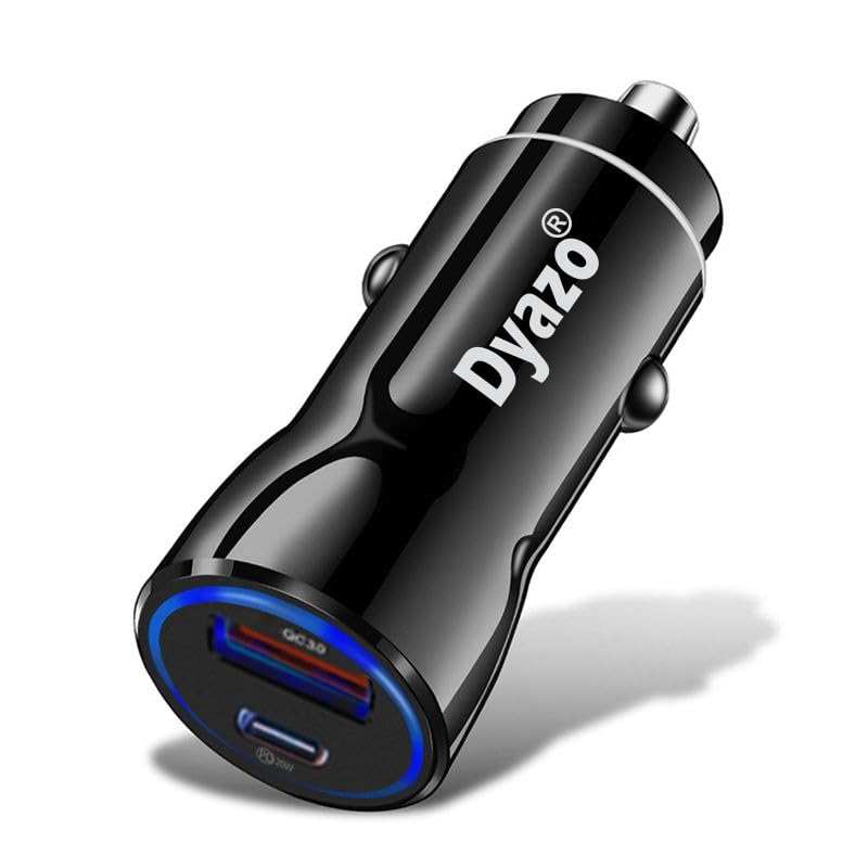 Dyazo 48W Turbo Dual Port Fast Car Charger 48W Total(18W Type C Pd + 30W Usb)| Adapter Compatible For Iphone & Android Smartphon