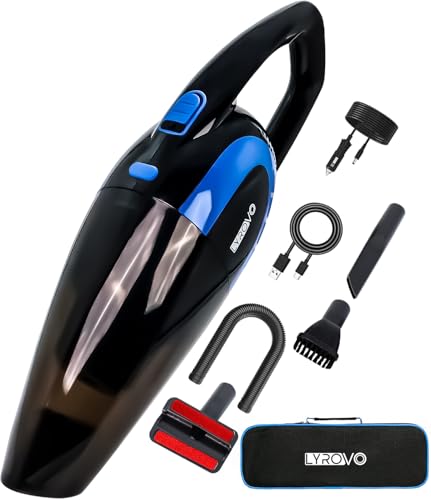 Lyrovo Ly3301 2 In 1 Wireless Car Vacuum Cleaner With Pet Hair Brush (1L / Blue / 1 Pieces)