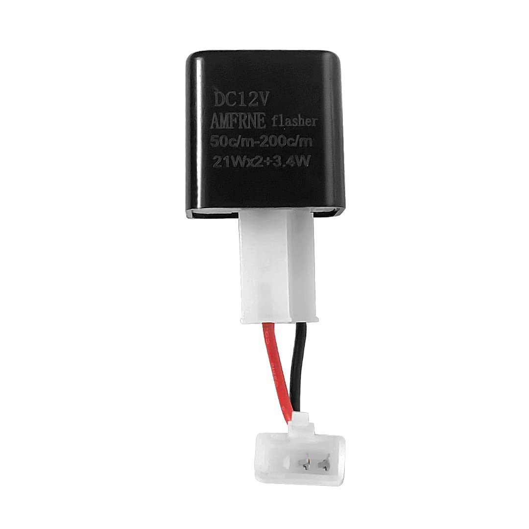 AMFRNE Adjustable 2-Pin Electronic LED Flasher Relay for Motorcycles Fix Turn Signal Hyper Flash, 2 Pin Adjustable Flash Rate Fl