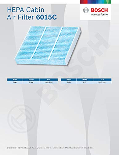 Bosch 6015C Hepa Cabin Air Filter - Compatible With Select Saab 9-3, 9-3X