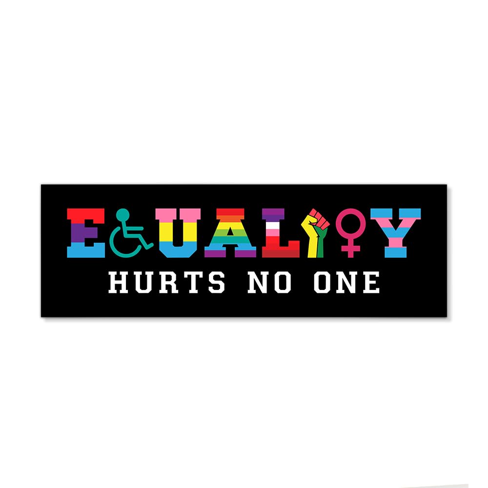 JMYROG Equality Hurts No One Car Bumper Magnet Sticker, Waterproof Equal Rights Pride Month Car Sticker, Social Justice Magnet f