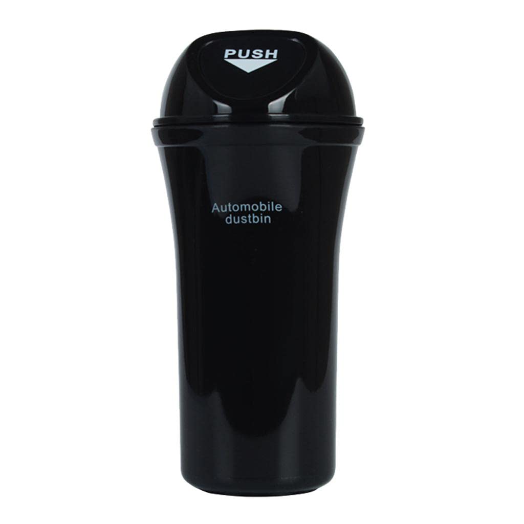CLUB BOLLYWOOD Removable Car Trash Can Garbage Mini Dust Bin Ashtray Cup with Lid Black
