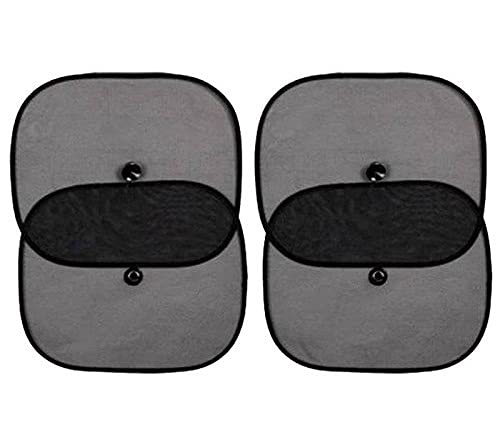AUTOVEA Car Side Window StickOnSunshades with Vacuum Cups (Set of 4) Black for Hyundai XL6 (2019)