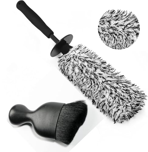 Ztocoz Wheel Cleaning Brush Car Detailing Kit | Soft Nonmetallic Rim Cleaner Brush, Wheel Brush For Cleaning Wheels, Rims, Inte