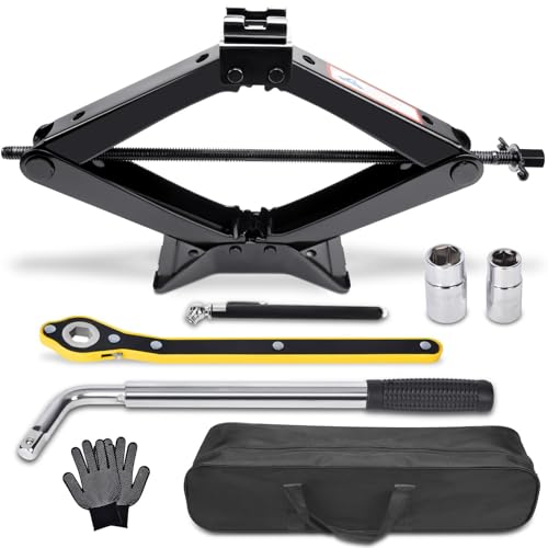 Harboan Scissor Jack 3 Ton (6610 Lbs) Tire Changing Kit With Lug Wrench  Emergency Kit For Car, Suv, Mpv (Car Scissor Jack Kit 