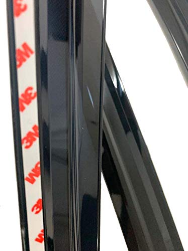 Siwoo Smoke Window Visor Sun Rain Vent Guard for 2015-2021 VW Golf MK7, Black, Acrylic, 4-Piece Set