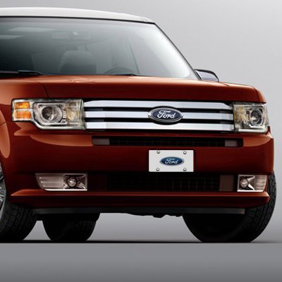 Ford Blue Logo On Chrome Steel License Plate